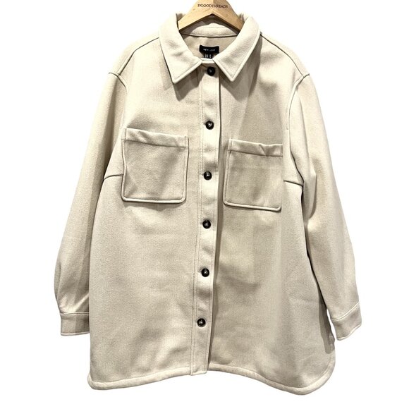 New Look Women's Shacket, Pockets, NWT Cream, 24 - Picture 1 of 9